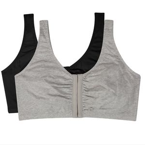 2 Pack Fruit of The Loom Women's Comfort Front Close Cotton Sports Bra, 2 Pack